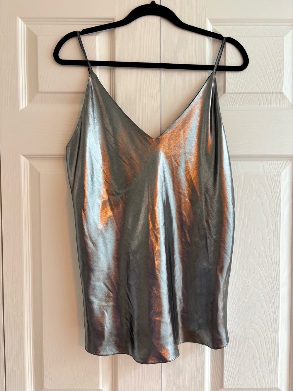 Melanie Lyne | Silver Metallic Tank Top - Size 12